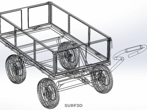 CART UTILITY WAGON HAND TRUCK DUMP TROLLEY TRANSPORT WHEELBARROW 3D Model