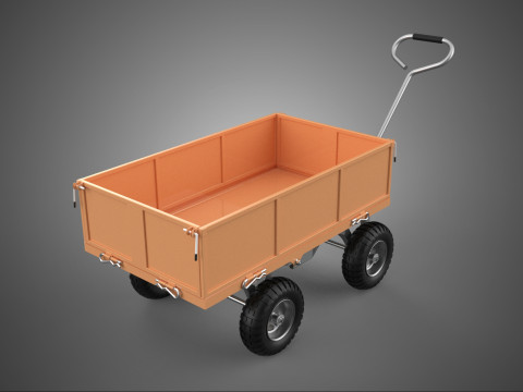 AHŞAP AHŞAP YATAKLI VAGON ARABA KAMYON ARABASI TAŞIMA EL ARABASI 4 3D Model