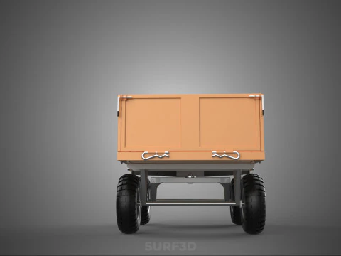 KAYU KAYU TEMPAT TIDUR KAYU KERANJANG TRUCK TROLLEY TRANSPORT WHEELBARROW 4 Model 3D