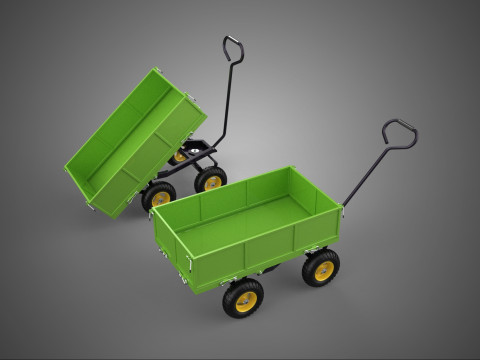 DEVİRME YAPRAK ÇANTASI BAHÇE ARABASI ARABASI RÖMORK VAGON 4 3D Model