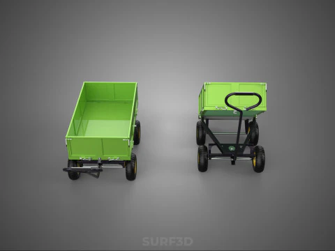 TIPPING LEAF BAG GARDEN TROLLEY CART WHEELBARROW TRAILER WAGON 4 3D Model