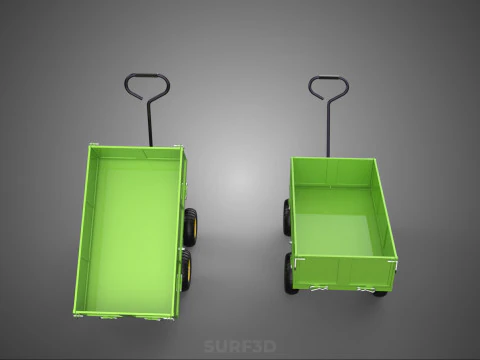 TIPPING LEAF BAG GARDEN TROLLEY CART WHEELBARROW TRAILER WAGON 4 3D Model