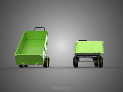 TIPPING LEAF BAG GARDEN TROLLEY CART WHEELBARROW TRAILER WAGON 4 3D Model