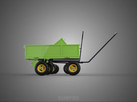 TIPPING LEAF BAG GARDEN TROLLEY CART WHEELBARROW TRAILER WAGON 4 3D Model
