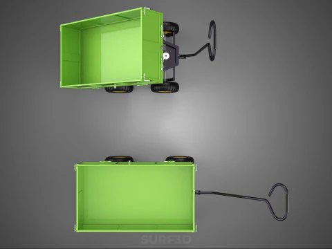 TIPPING LEAF BAG GARDEN TROLLEY CART WHEELBARROW TRAILER WAGON 4 3D Model