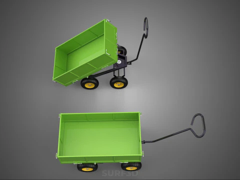 TIPPING LEAF BAG GARDEN TROLLEY CART WHEELBARROW TRAILER WAGON 4 3D Model