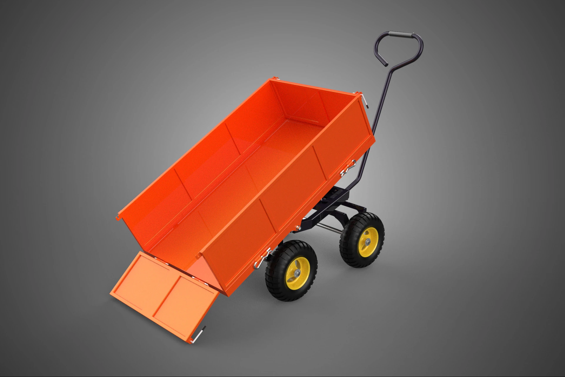 WASTE GARBAGE RUBBISH TRASH JUNK TRAILER DUMP CART WAGON TROLLEY 3D Model .c4d .max .obj .3ds .fbx .stl .blend