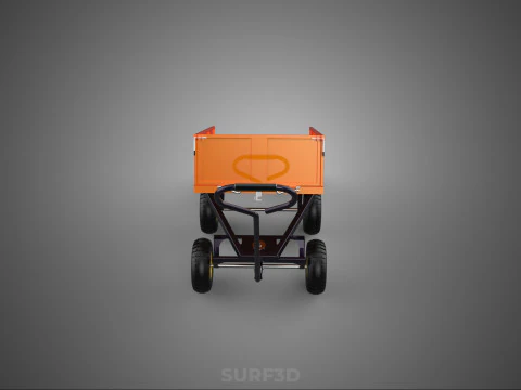WASTE GARBAGE RUBBISH TRASH JUNK TRAILER DUMP CART WAGON TROLLEY 3D Model