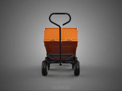 WASTE GARBAGE RUBBISH TRASH JUNK TRAILER DUMP CART WAGON TROLLEY 3D Model