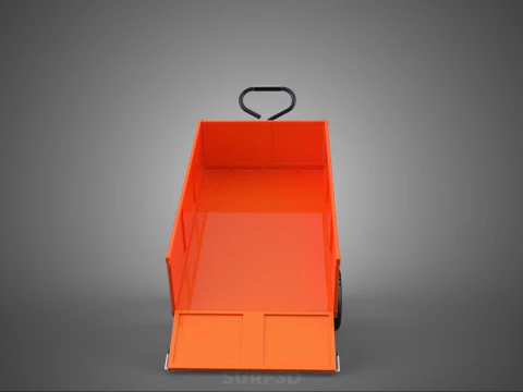 WASTE GARBAGE RUBBISH TRASH JUNK TRAILER DUMP CART WAGON TROLLEY 3D Model
