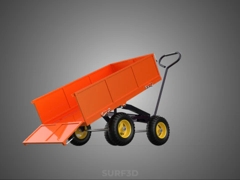 WASTE GARBAGE RUBBISH TRASH JUNK TRAILER DUMP CART WAGON TROLLEY 3D Model