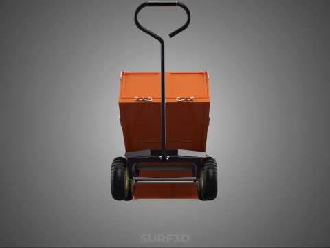 WASTE GARBAGE RUBBISH TRASH JUNK TRAILER DUMP CART WAGON TROLLEY 3D Model