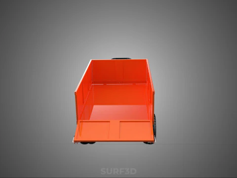 WASTE GARBAGE RUBBISH TRASH JUNK TRAILER DUMP CART WAGON TROLLEY 3D Model