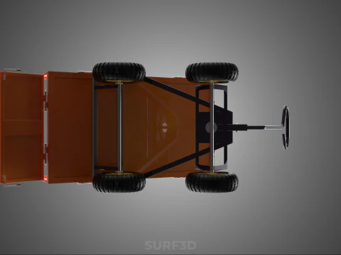 WASTE GARBAGE RUBBISH TRASH JUNK TRAILER DUMP CART WAGON TROLLEY 3D Model