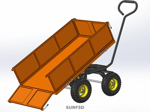 WASTE GARBAGE RUBBISH TRASH JUNK TRAILER DUMP CART WAGON TROLLEY 3D Model