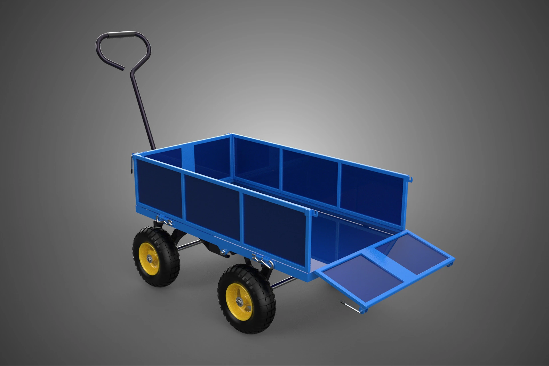 GARBAGE RUBBISH TRASH TRAILER CART WAGON WHEELBARROW BIN TRUCK 4 3D Model .c4d .max .obj .3ds .fbx .stl .blend 