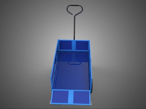 GARBAGE RUBBISH TRASH TRAILER CART WAGON WHEELBARROW BIN TRUCK 4 3D Model