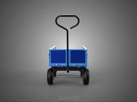 GARBAGE RUBBISH TRASH TRAILER CART WAGON WHEELBARROW BIN TRUCK 4 3D Model
