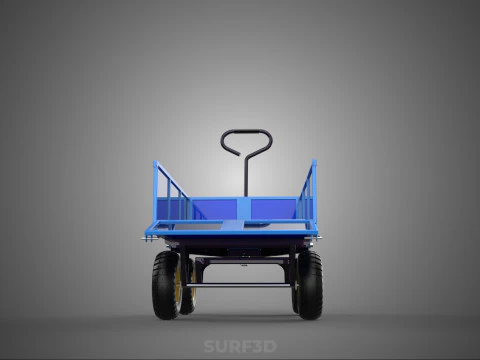 GARBAGE RUBBISH TRASH TRAILER CART WAGON WHEELBARROW BIN TRUCK 4 3D Model