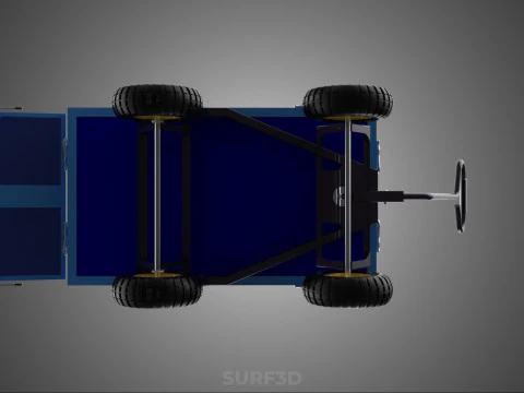GARBAGE RUBBISH TRASH TRAILER CART WAGON WHEELBARROW BIN TRUCK 4 3D Model