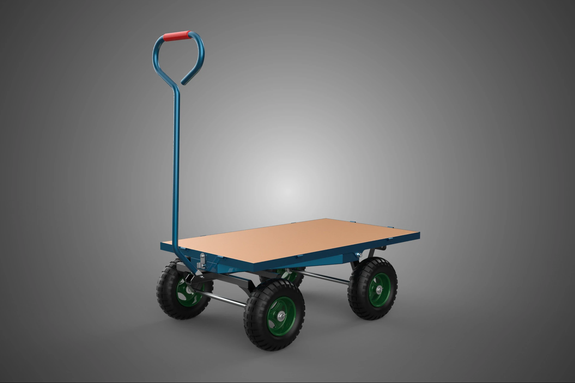 FLATBED PLATFORM HEAVY DUTY TROLLEY UTILITY CART WAGON TRUCK 4W 3D Model .c4d .max .obj .3ds .fbx .stl .blend