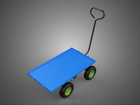HAND PALLET PLATFORM TROLLEY CART DOLLY TRUCK FLAT BED DECK LOAD 3D Model