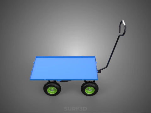 HAND PALLET PLATFORM TROLLEY CART DOLLY TRUCK FLAT BED DECK LOAD 3D Model