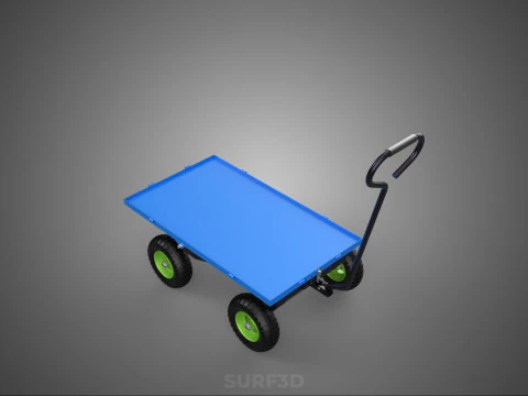 HAND PALLET PLATFORM TROLLEY CART DOLLY TRUCK FLAT BED DECK LOAD 3D Model