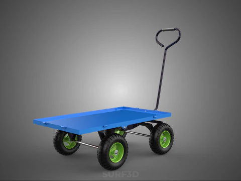 HAND PALLET PLATFORM TROLLEY CART DOLLY TRUCK FLAT BED DECK LOAD 3D Model