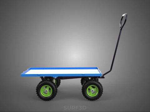 HAND PALLET PLATFORM TROLLEY CART DOLLY TRUCK FLAT BED DECK LOAD 3D Model