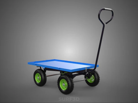 HAND PALLET PLATFORM TROLLEY CART DOLLY TRUCK FLAT BED DECK LOAD 3D Model