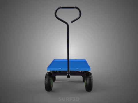 HAND PALLET PLATFORM TROLLEY CART DOLLY TRUCK FLAT BED DECK LOAD 3D Model