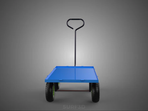 HAND PALLET PLATFORM TROLLEY CART DOLLY TRUCK FLAT BED DECK LOAD 3D Model