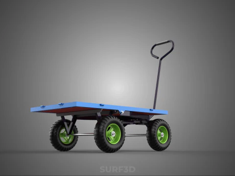 HAND PALLET PLATFORM TROLLEY CART DOLLY TRUCK FLAT BED DECK LOAD 3D Model