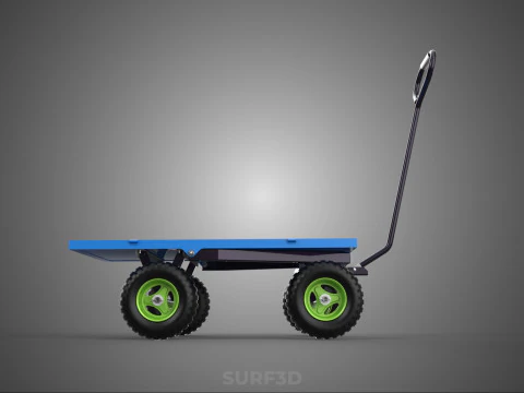 HAND PALLET PLATFORM TROLLEY CART DOLLY TRUCK FLAT BED DECK LOAD 3D Model