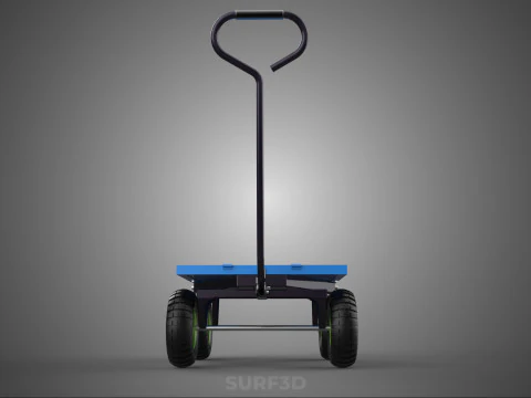 HAND PALLET PLATFORM TROLLEY CART DOLLY TRUCK FLAT BED DECK LOAD 3D Model