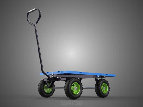 HAND PALLET PLATFORM TROLLEY CART DOLLY TRUCK FLAT BED DECK LOAD 3D Model