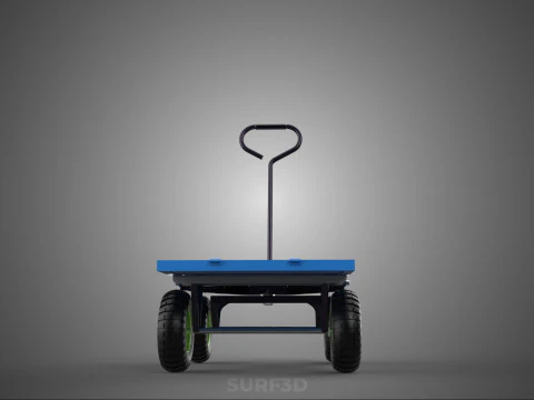 HAND PALLET PLATFORM TROLLEY CART DOLLY TRUCK FLAT BED DECK LOAD 3D Model