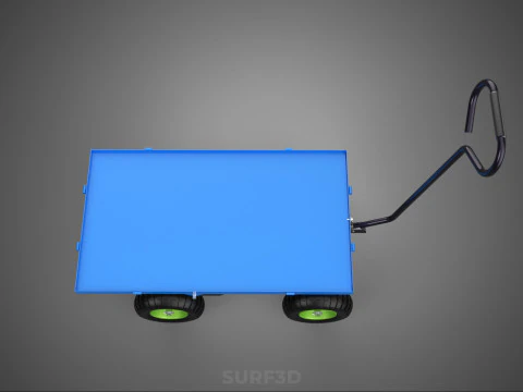 HAND PALLET PLATFORM TROLLEY CART DOLLY TRUCK FLAT BED DECK LOAD 3D Model