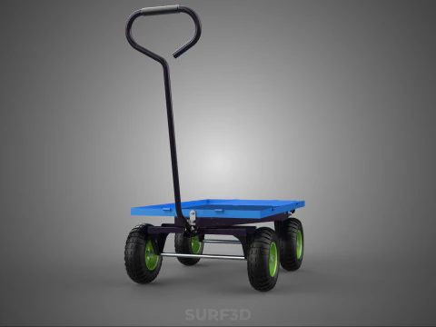 HAND PALLET PLATFORM TROLLEY CART DOLLY TRUCK FLAT BED DECK LOAD 3D Model