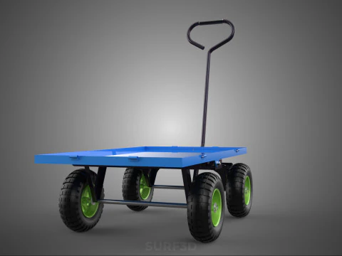 HAND PALLET PLATFORM TROLLEY CART DOLLY TRUCK FLAT BED DECK LOAD 3D Model