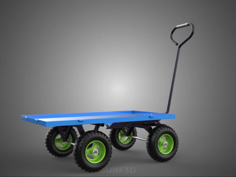 HAND PALLET PLATFORM TROLLEY CART DOLLY TRUCK FLAT BED DECK LOAD 3D Model