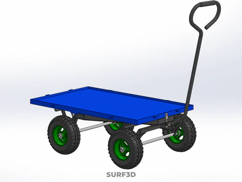 HAND PALLET PLATFORM TROLLEY CART DOLLY TRUCK FLAT BED DECK LOAD 3D Model