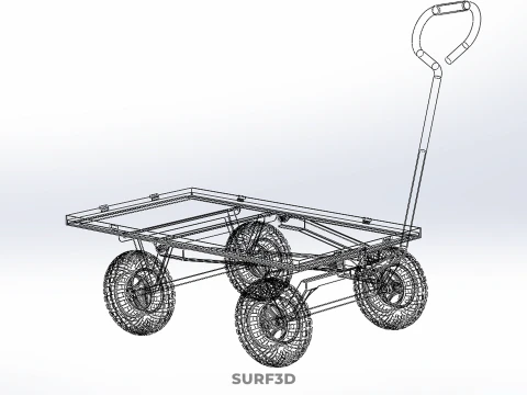 HAND PALLET PLATFORM TROLLEY CART DOLLY TRUCK FLAT BED DECK LOAD 3D Model