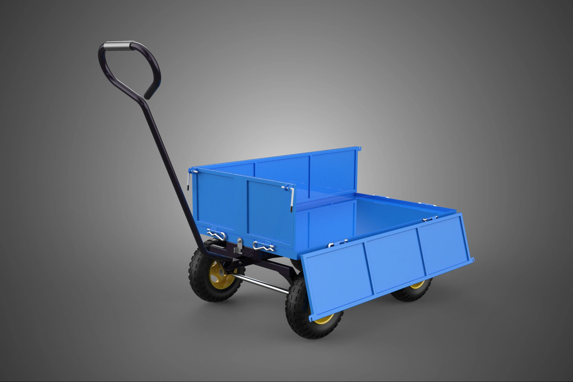 CONVERTIBLE DROP DOWN SIDE TROLLEY CART WAGON DOLLY TRAILER LOAD 3D Model .c4d .max .obj .3ds .fbx .stl .blend 