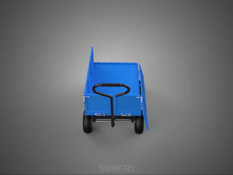 CONVERTIBLE DROP DOWN SIDE TROLLEY CART WAGON DOLLY TRAILER LOAD 3D Model