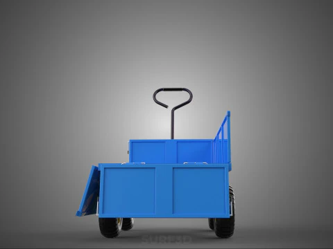 CONVERTIBLE DROP DOWN SIDE TROLLEY CART WAGON DOLLY TRAILER LOAD 3D Model