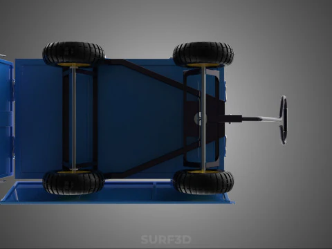 CONVERTIBLE DROP DOWN SIDE TROLLEY CART WAGON DOLLY TRAILER LOAD 3D Model