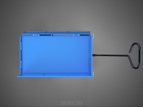 敞篷下拉式侧推手推车 移动车 拖车负载 3D 模型