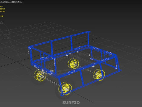 CONVERTIBLE DROP DOWN SIDE TROLLEY CART WAGON DOLLY TRAILER LOAD 3D Model
